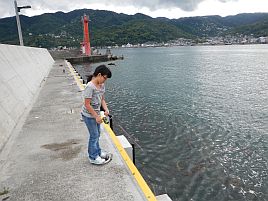 ヒトデしか釣れないから子供1号は寝ちゃうし……