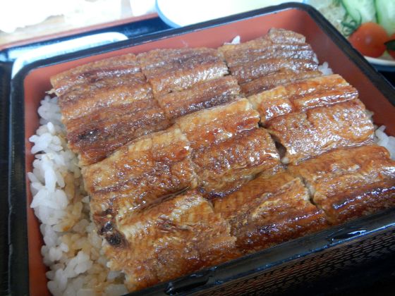 明神丸タタキ＆サバ、かいだ屋うな重、安兵衛の焼き餃子♪