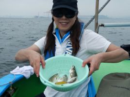 優しくないのよ東京湾の釣りの神様はっ!!　妻1号はアジ4匹