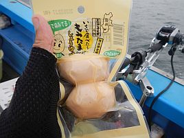 タチウオは指5本×2で満足。アマダイはポニョのみで罪悪感