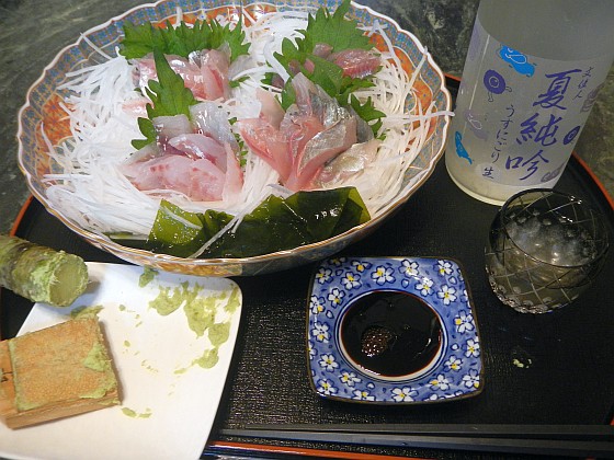 カイワリ・オゴダイ・ハチビキ・ソコイトヨリの四種盛り♪