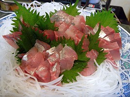 脂の旨みが口の中にいつまでも…デカイワリ刺しは文句なし